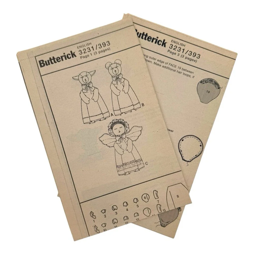 VTG 2001 Butterick Sewing Pattern Baby Blankets Bear Lamb & Angel 25